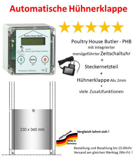 Automatische Hühnerklappe von JOSTechnik