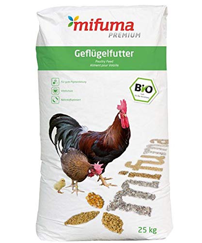 Mifuma Premium Bio Legekorn 25 kg Hühnerfutter GeflügelfutterWachtelfutter Entenfutter Putenfutter