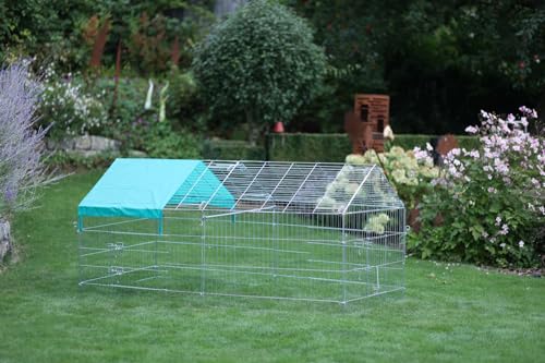 Kerbl Freilaufgehege mit Sonnenschutz, Metall verzinkt, 220 x 103 x 103 cm