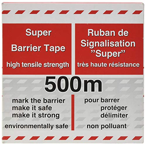 Absperrband rot/weiß geblockt 80 mm breit á 500m