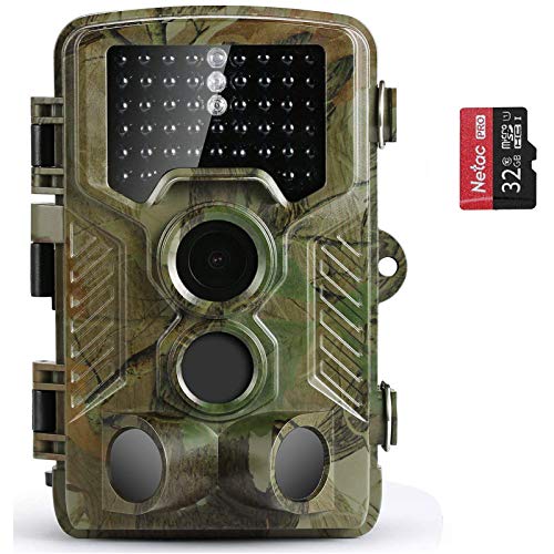 Coolife Wildkamera 21MP Wildkamera mit Bewegungsmelder Nachtsicht IP67 Wasserdicht Und Staubdicht 3-Zonen-Infrarotsensor 125 °Weitwinkel Wildtierkamera mit 32G Speicherkarte