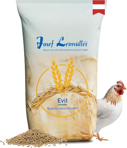 Leimüller Hühnerfutter 25kg gegen Milben [Pellets] - Hühner Futter Classic für erhöhte Legeleistung - Energiereiches & Staubfreies Alleinfuttermittel für Legehennen - Ohne Gentechnik & Zusatzstoffe