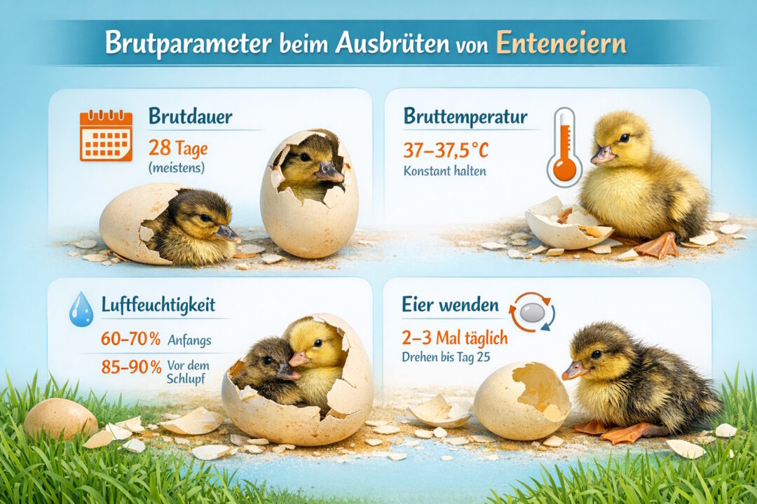 Brutparameter zum Enteneier ausbrüten